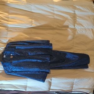 Barely Worn Vintage Blue 3 Piece Pajama Set By Enchanting, Size L (14-16)